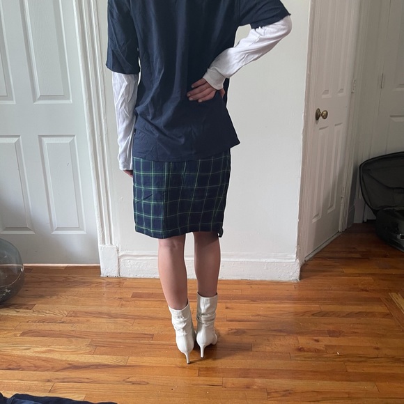 J.O.A. Los Angeles High Waist Plaid Tartan Midi Wrap Tie Pencil Skirt - XS / S - Picture 14 of 16